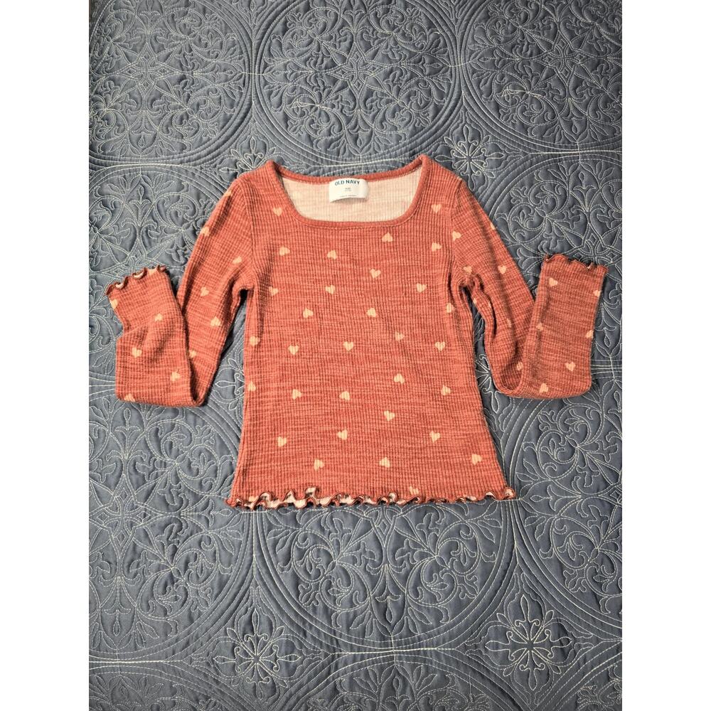 Pink Heart Long Sleeve Shirt Size M ( 8 )